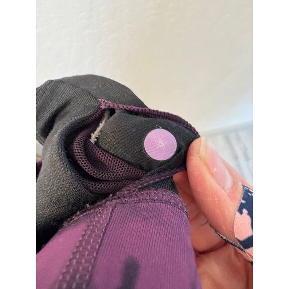 Lululemon Sz 4 Shibori Energy Bra Darkest Magenta Black Tie Dye *NO CUPS* - Picture 2 of 5